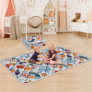 Fshibila 74"  50 Baby Play Mat for Playpen, Baby Playmat for Floor, Thick Ultra Soft Play Mat for Babies and Toddlers Infants Playing or Crawling, Grey