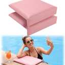 Novabright 2 Pcs Pool Seats for Edge of Pool Poolside Seating Mat with Soft Foam Pad Anti-Slip Cushion Waterproof Bath Seat Chair Poolside Accessories for Summer Outdoor Beach (Light Pink,12 Inch)