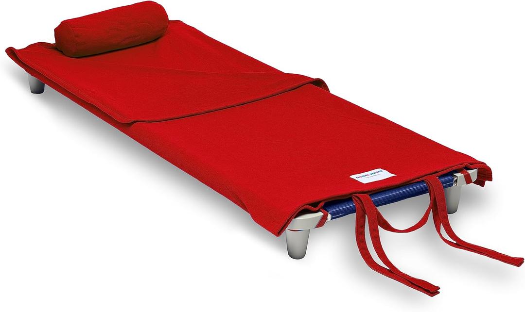 ROLLEE POLLEE Nap Sac Roll Up Napping Blanket with Attached Pillow for Preschool/Daycare, Super Soft with Elastic Straps, Fits Most Mats and Cots (Red) ROLLEE POLLEE Nap Sac Roll Up Napping Blanket with Attached Pillow for Preschool/Daycare, Super Soft with Elastic Straps, Fits Most Mats and Cots (Red)