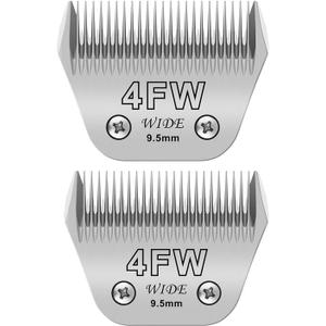 2PCS 4FW/5FW Wide Blades for Dog Grooming Blades Compatible with Andis,Oster A5,Wahl km10 Dog Clippers,Size-#4/5 FW, 1/8-Inch Cut Length (3.2mm)(2pcs #7FW)
