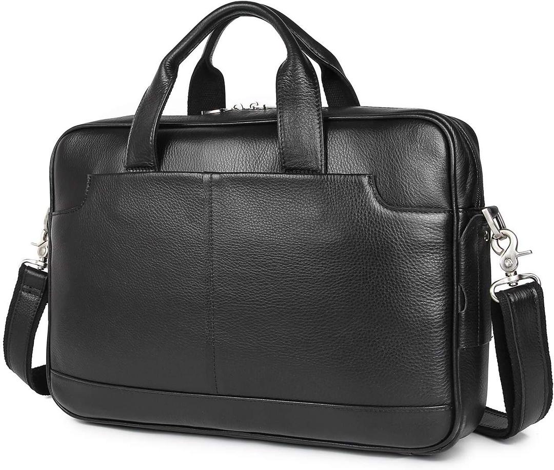 Augus Vintage Leather Briefcase for Men 15.6 Inch Laptop Computer Bag Retro Messenger Crossbody Shoulder Bag | Vintage Leather