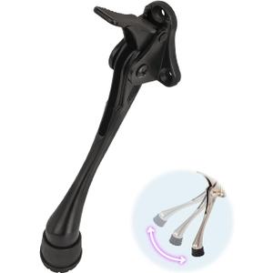 One Touch Kickdown Door Stopper, Door Holder, Heavy Duty Door Stops, Bottom of Door, Height-Adjustable Rubber Tips by HASHI (Black 6 inch x 1pack)