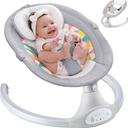 LAREX Baby Swings Electric Baby Swing Bluetooth Infant Swing Portable Rocker with 5 Speeds, 1 Seat Position, Remote Control, Grey