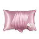 Bedsure Satin Pillowcase with Zipper, Similar to Silk Pillow Cases 2 Pack, Satin Pillow Cases Queen, Silky & Soft Pillow Covers for Hair & Skin, Gifts for Her, Pink Room Decor for Girls, 20x30 Inches