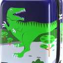 Kids Luggage for Boys Suitcase with Spinner Wheels Carry on Hard Shell Trolley Case Lightweight Travel Toys Gift (GREEN-Dinosaur, 19inch)