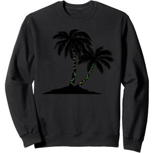 Palm Tree Christmas Tree Christmas Palm Tree Sweatshirt, S
