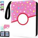 4 Pocket Card Binder 400 Card Holder Album, Pink Donut Trading Cards Holder Zipper Binder for Girl Teen Collection (Pink Donut, 400 Pocket)