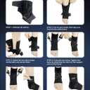 Fit Geno Ankle Brace for Sprained Ankles - Adjustable Breathable Support with Quick-Release Straps for Pain Relief and Swelling Reduction for Men and Women (Left M/L, Ankle size 9''-9.8'')