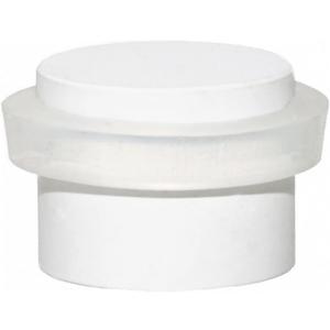 EVI Herrajes | White Door Stopper - Adhesive Installation - White Rubber Protector - W=0.94 x H=0.79 Inch Door Stop (White Lacquered Stainless Steel)