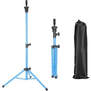 Mannequin Head Stand, Adjustable Wig Head Stand, Reinforced Metal Mannequin Head Stand Wig Stand Tripod for Cosmetology Hairdressing Training (blue, 48inch)