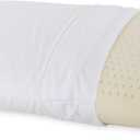 I AM Natural Talalay Latex Medium Support Bed Pillow for Sleeping, Removable and Breathable 100% Cotton Cover, White