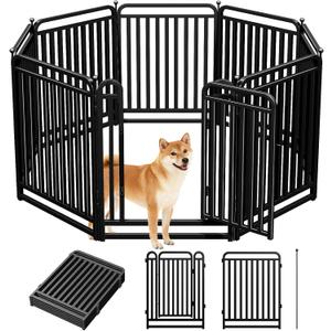 Thickened Metal Tube Dog Playpen Outdoor, Low Threshold Dog Pen, Heavy Duty 40" H 8 Panels for Pet Playpens Indoor, Portable Pet Fence for Yard RV Camping