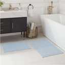 Host & Home Bath Rugs 2-Piece Set - 17x24 & 20x32 - Non-Slip Cotton - Light Blue - Absorbent Bathroom Mats for Floor - Modern Home Decor