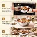 4 Pack 6QT Round Stainless Steel Chafing Dishes for Buffet | Chafing Dish Set with Rolled Edges, Water Pan, Food Warmers for Party Buffets, Birthdays, Holiday Parties, Events, and Weddings