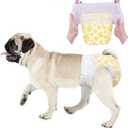Dono Dog Diapers Female with Stretchy Waist-42Pcs, Disposable Full Wrap Female Puppy Dog in Heat Period Diapers, 360 Leak-Proof Super Absorbent Doggie Puppy Diaper Small
