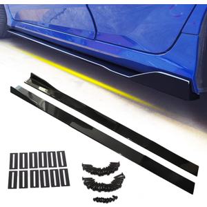 Universal 86.6 Inch Side Skirts Rocker Panels Extensions Compatible with Subaru,VW, Mazda,Mustang, Honda, Toyota, BMW Chevrolet, Ford, Mazda (black)