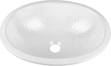 Monarch Abode Bathroom Sink – 17-Inch Oval Drop In Bathroom Sink, Top Mount Hand Hammered Classic White Vanity Sinks for Countertop, Powder Room, Guest Bath or Restroom, Drop in Sinks for Bathrooms