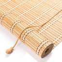 Bamboo Blinds for Interior Windows, 40"W X 48"H Bamboo Roller Shades Indoor | Roll Up Shades Light Filtering for Outdoor Patio, Decks, Porch, Backyards Natural Bamboo Material, Easy to install