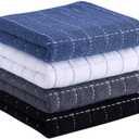 100% Cotton Terry Kitchen Towels(Multiple Color, 13 x 28 inches), Checkered Designed, Soft and Super Absorbent Dish Towels, 8 Pack