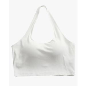 Women Sleeveless Camisoles Solid Ribbed Crop Vest Halter Neck Sexy Casual Bra Tank Top XL