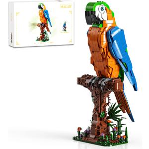 Macaw Parrot Building Sets, 1138 PCS Bird Animal Building Blocks for Adults Home Office Art Decor, STEM Building Toys Creative Display Gifts for Teens Boys and Girls 8-14