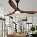 Farmhouse Ceiling Fans with Lights, 60 inch Outdoor Ceiling Fan for Patios with Light, 3 Blades Wood Ceiling Fan Damp Rated Large Airflow Commercial Ceiling Fans for Exterior House Porch Gazebo