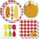 Multicolor Classic BBQ Tableware Kit (Pack of 80) - Durable & Vibrant Party Supplies Set - Perfect for Festive Parties, Family Gatherings & More