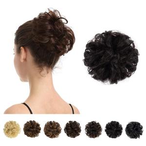 BARSDAR 100% Human Hair Messy Bun Extensions - Natural Black Real Human Hair Bun Scrunchies for Women - Daily Updo Chignons