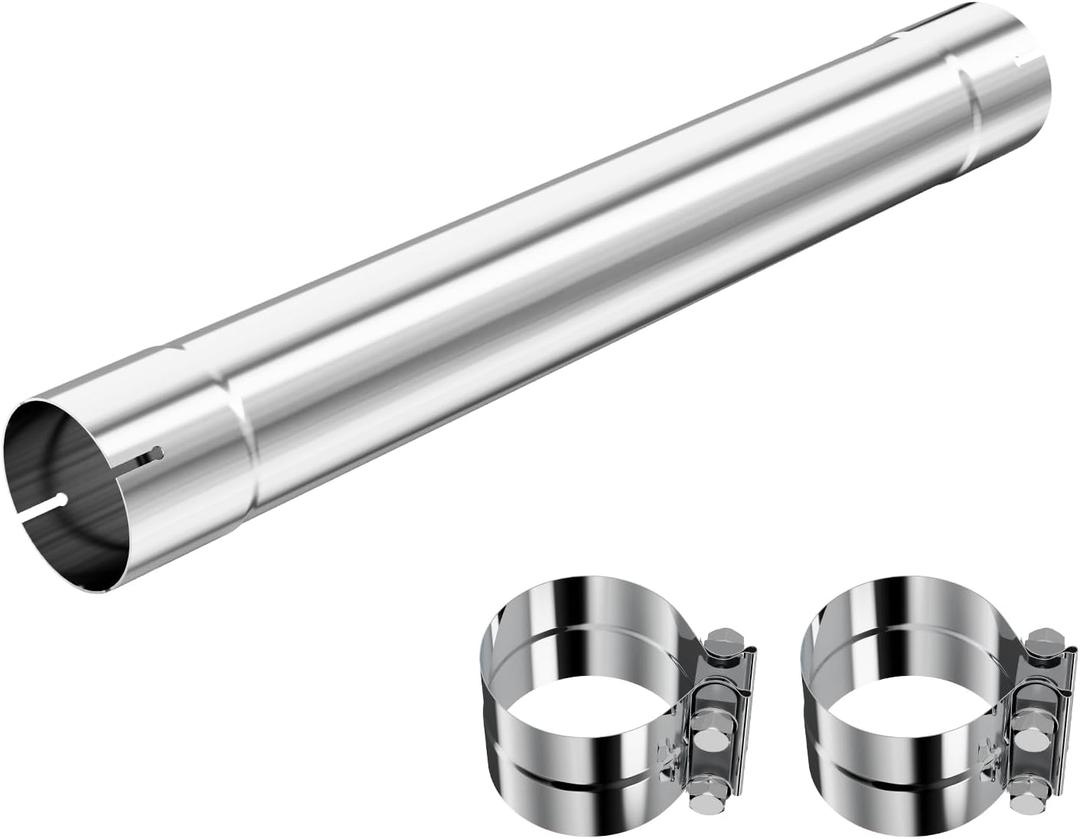 A-KARCK 4'' Muffler Replacement Pipe, Straight Exhaust Pipe 4'' Stainless Steel 30" Long Mandrel Exhaust Tube with 2 Lap Joint Band Clamps