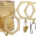 BlastHome Luxury Curtain Rings - Premium Metal with Quiet, Smooth, Removable Nylon Inserts - Pinhooks and Clips Included - 1 1/2" Inside Diameter - 18 Rings for Two Standard Curtains - Brushed Gold