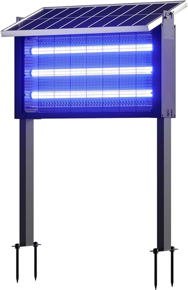 Solar Bug Zapper Outdoor for 8000 sq.ft, 30W Solar Powered Mosquito Zapper, USB Rechargeable Fly Insect Trap, IPX4 Waterproof Dusk-to-Dawn Auto On/Off for Patio Garden Camping RV