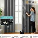 BONZER 100% Blackout Curtains 4 Panels - Full Light Blocking Small Window Drapes with Black Backing, Single Layer Privacy Protection Room Darkening Curtain for Bedroom, Living Room, 54 x 54 Inch, Grey