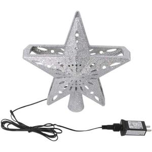 LED Projector Light Christmas Projector 5-Point Star Christmas Treetop with Built-in Rotating Magic Ball LED Tree Ornament Home Party Holiday Winter Xmas Decorations