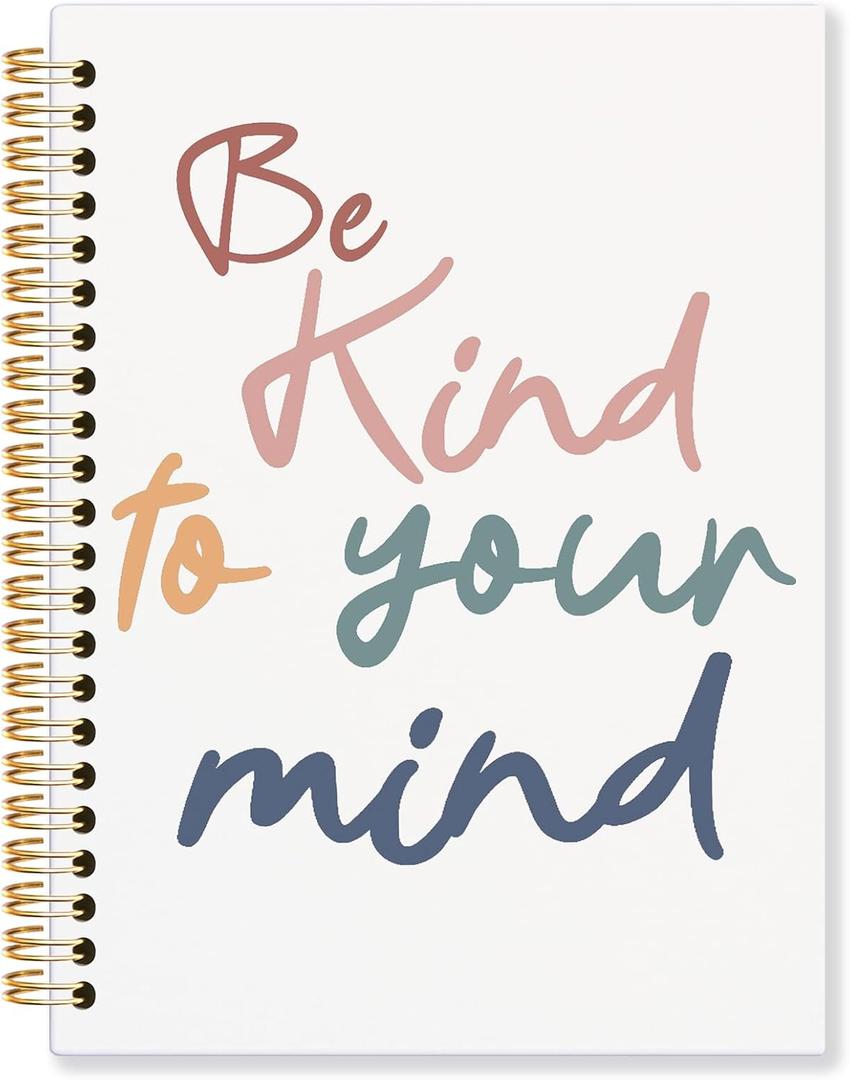 Be Kind to Your Mind Spiral Notebook, Boho Mental Health Journal, Inspirational Positive Journals for Writing, Motivational Notebooks for Note Taking, 5.5x8.3 Inch