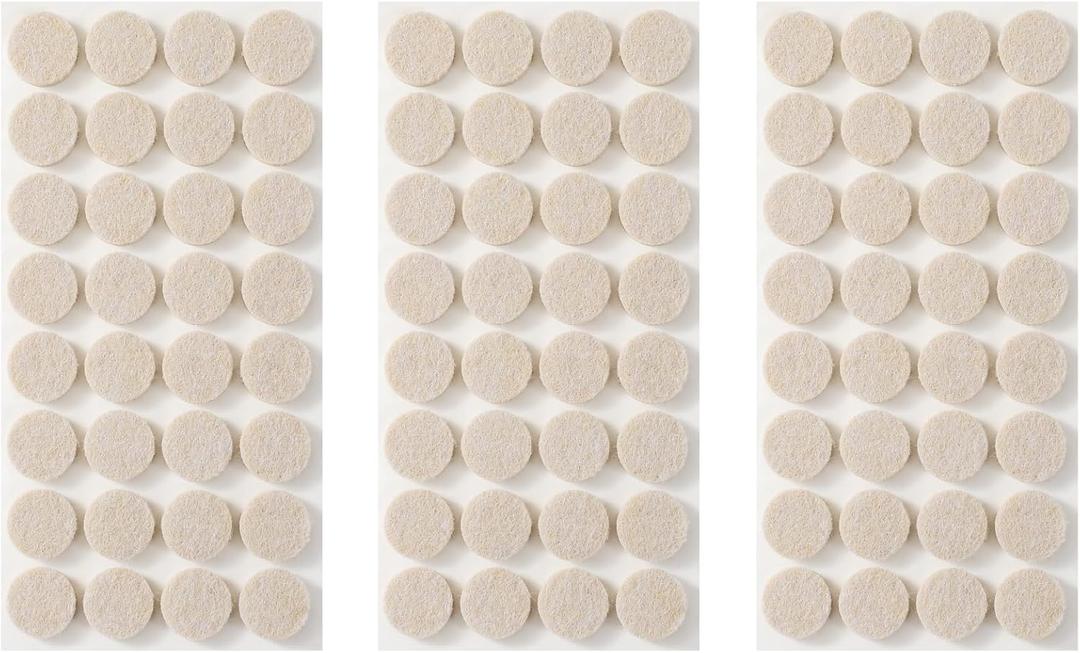 Furnigear Felt Furniture Pads for Hardwood Floors - Self Adhesive Chair Felt Pads, Floor Protector for Furniture Feet, Furniture Sliders Moving Your Furniture Smoothly - Anti Scratch 96 Pcs 3/4" Round