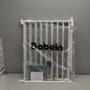 Babelio Baby Gate for Stairs, Kitchen & Doorways, No Bottom Bar| Easy Install| One-Handed Operation| Auto-Close| Hardware Mount Safety Dog Gate (White, 27-45" W, 28" H)