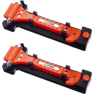 LOYMR 2 PCS Car Safety Hammer, Window Breaker Seatbelt Cutter, Glass Breaker, Car Window Glass Hammer Breaker and Auto Safety Seatbelt Cutter 2-in-1 Rescue Disaster Escape Tool LOYMR 2 PCS Car Safety Hammer, Window Breaker Seatbelt Cutter, Glass Breaker, Car Window Glass Hammer Breaker and Auto Safety Seatbelt Cutter 2-in-1 Rescue Disaster Escape Tool
