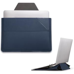 MOFT Laptop Carry Sleeve, 2-in-1 Laptop Bag & Stand for 16" MacBook Air/Pro & Dell/HP/Lenovo/Asus, Stylish Slim Computer Sleeve Bag with Expandable Storage for Computer Accessories, Deep Blue