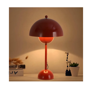 COSYLUX Modern Small Table Lamp for Bedroom, Cute Dome Shade Reflecting Light Reading Lamp for Living Room, Kid's Room, Study, Office, Beside Bedside Nightstand Desk Lamp(Dark Red/Burgundy)