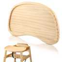 Wonderjune Baby Wooden High Chair Tray, Antique Vintage Toddler Infant Seat Tray Replacement Universal Wooden High Chair Accessory for Kitchen Toddlers and Babies Home Finger Foods Placemat