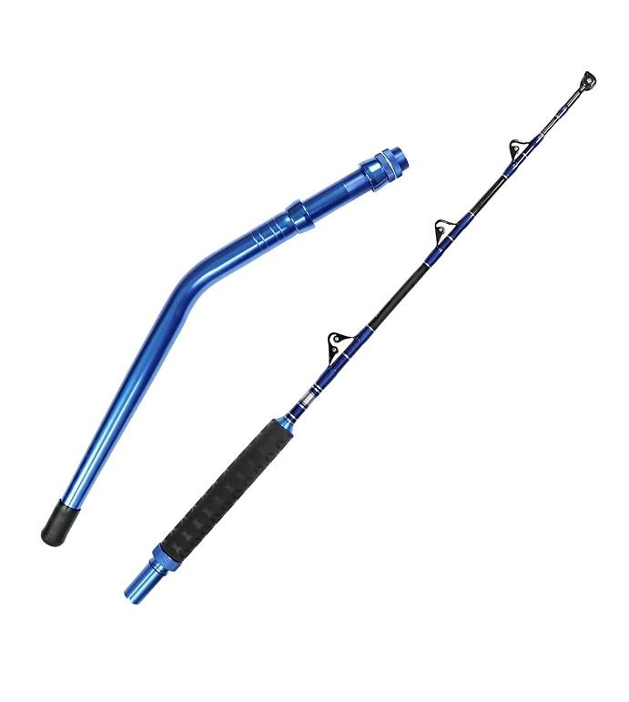 Bent/Straight Butt Trolling Rod Saltwater Offshore Fishing Rod Big Game Roller Rod Conventional Boat Fishing Rod, 5'6'' - 80-150 lbs-2 pc-Roller Guide