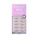 BTArtbox Press On Nails Short - Pink Ombre Almond Press On Nails with Glue for Women, Opaque Soft Gel Glue On Nails in 16 Sizes - 32 Stick On Nails Kit, Love Letter