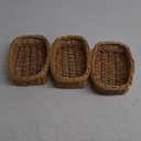 Rectangle small wicker baskets for sundries 3pcs storage bins. (Natural)