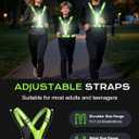 LED Reflective Vest Super Bright Lighting, 360 Visible Running Light for Runners, Waterproof Adjustable Reflective Running Vest Headlamp for Men/Women/Kids Night Walking/Running/Cycling
