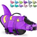 Fragralley Dog Life Jacket Shark, Dog Life Vest Adjustable Ripstop, Dog Swimming Safety Vest with Superior Buoyancy & Rescue Handle for \Dogs, Swim, Pool, Beach, Boating, L