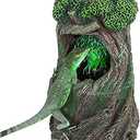 REPTI ZOO Reptile Waterfall Drinking Fountain with Food Dish, 1000ML Large Reptile Terrarium Water Dispenser for Bearded Dragon Chameleon Gecko Lizard Tree Frog