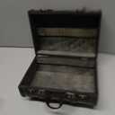 Wooden Suitcase, Distressed Small Vintage Suitcase with Solid Handle,Versatile Keepsake Trunk & Treasure Chest for Photo Props, Home Decor, and Bridal Displays (9.4"x4.7"x6.8")