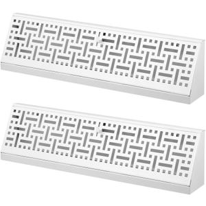 Landhoow 2 Pack 18 Inch Baseboard Register Diffuser, Vent Covers for Home Floor Wall Baseboard Vent Covers Supply Floor Register Diffuser, White