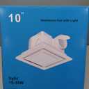 FEITON Square Bathroom Exhaust Fan with Light, 160 CFM 35W 4 Inch Duct, 100240V 1.0 Sones Quiet Bathroom Ceiling Fan, Shower Fan Light Combo(Mounting Hole: 10.2 x 10.2 Inches)