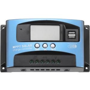 MECCANIXITY MPPT Solar Charge Controller 30A Solar Panel Charger 12V/24V Auto Adaptation Intelligent Regulator with LCD Display Dual USB Port Timer Setting